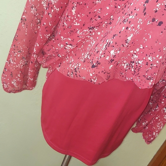 Simply Vera Wang Women's Sheer Floal Tunic Blouse Sz L - Picture 5 of 11